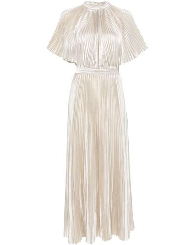 L'idée Halterneck Pleated Dress - White