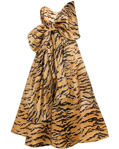 Zimmermann Matchmaker Tiger-print Silk Midi Dress - Natural