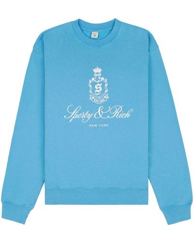 Sporty & Rich Vendome Cotton Sweatshirt - Blue