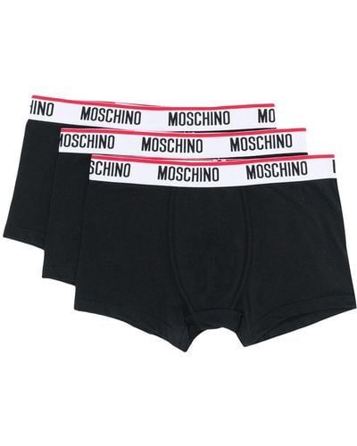 Moschino Logo Trim Boxers - Black