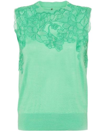 Ermanno Scervino Corded-lace Knitted Top - Green