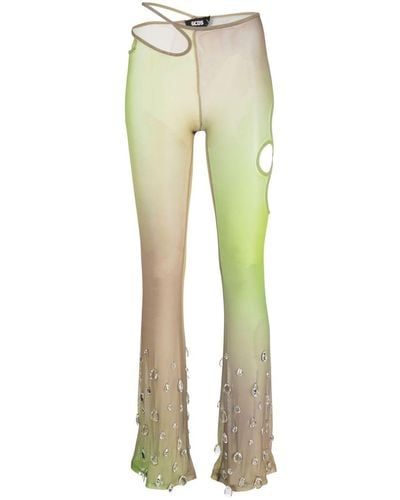 Gcds Sita Crystal-drop Tulle Trousers - Natural
