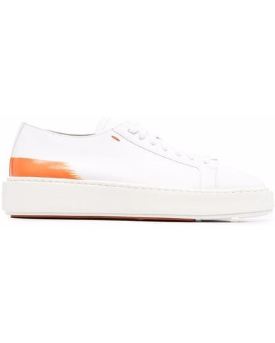Santoni Leather Low-top Trainers - White