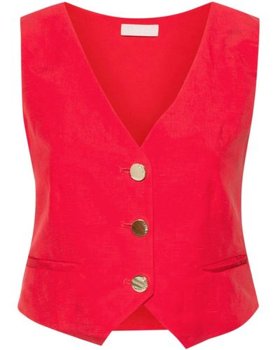 Liu Jo Button-up Cropped Waistcoat - Red