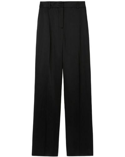 Burberry Pantalon évasé à plis marqués - Noir