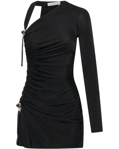 Dion Lee Asymmetric Single-sleeve Gathered Minidress - Black