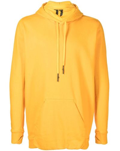 Boris Bidjan Saberi 11 Logo Print Slim Cotton Hoodie - Yellow