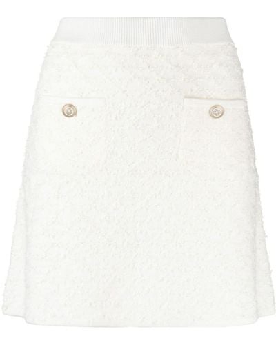 Maje A-line Tweed Miniskirt - White