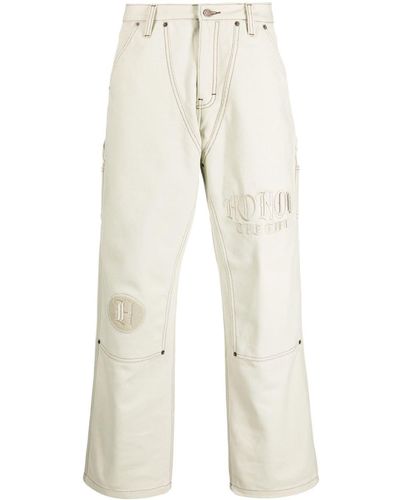 Honor The Gift Script Carpenter Cotton Trousers - Natural