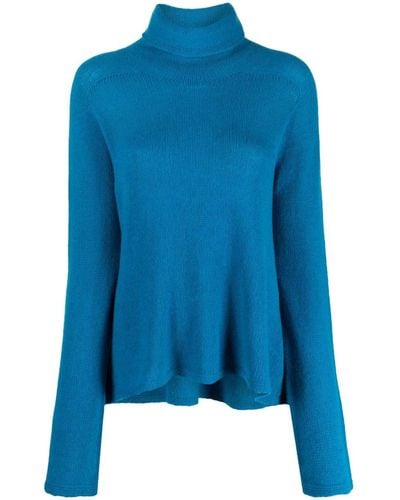 Semicouture Roll-neck Cashmere-wool Blend Jumper - Blue
