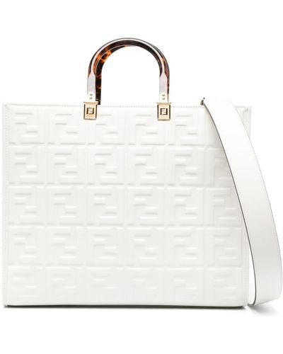 Fendi Handtasche mit Logo-Prägung - Weiß
