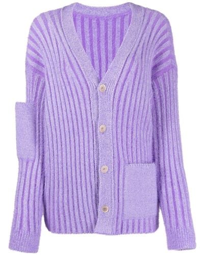 Jacquemus Le Cardigan Neve Sleeve-pocket Jacket - Purple