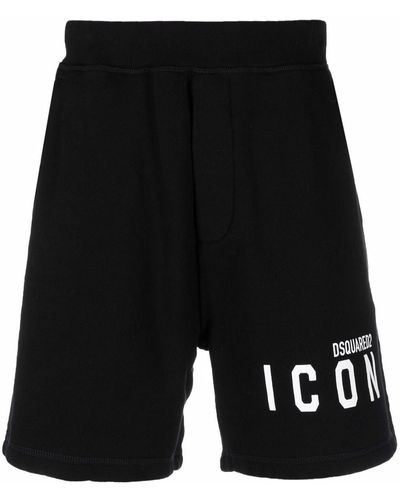DSquared² Pantalones cortos de deporte con logo - Negro