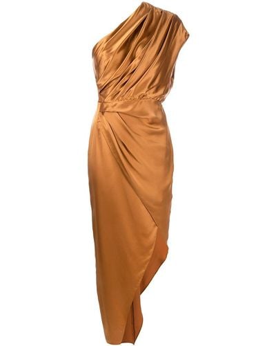 Michelle Mason Asymmetric Open Back Dress - Orange