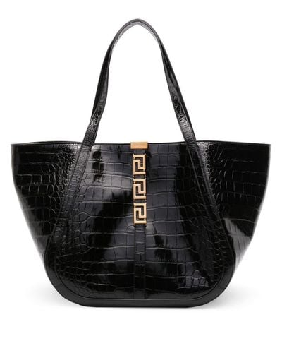 Versace Large Greca Goddess Tote Bag - Black