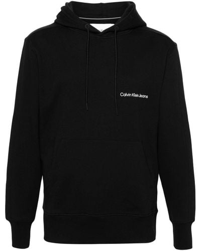 Calvin Klein Hoodie mit Logo-Print - Schwarz