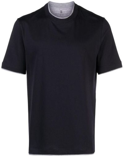 Brunello Cucinelli Layered-effect Cotton T-shirt - Black