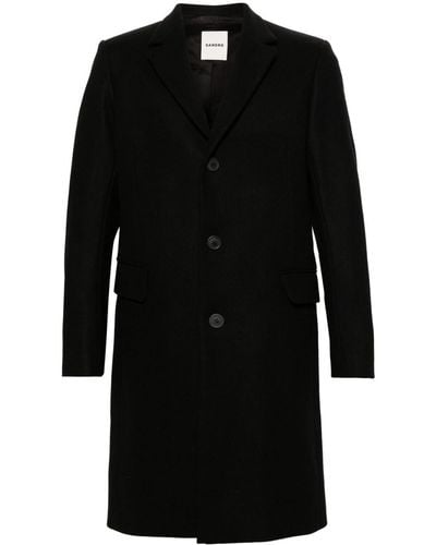 Sandro Single-breasted Wool Coat - Black