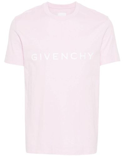 Givenchy T-shirt en coton à logo imprimé - Rose