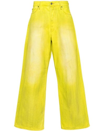 Acne Studios Low-rise Wide-leg Jeans - Yellow