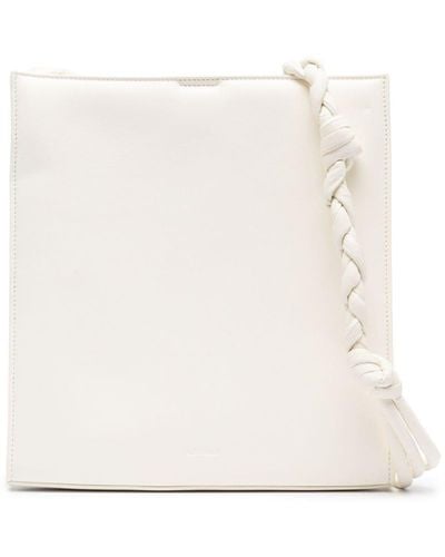 Jil Sander Tangle Leather Shoulder Bag - White