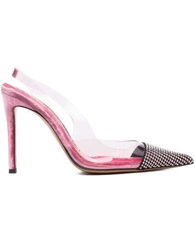 Alexandre Vauthier Rhinestone-embellished Slingback Pmps - Pink