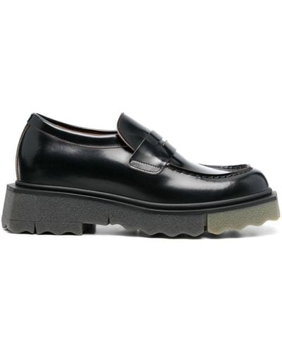 Off-White c/o Virgil Abloh Leather Sponge Loafers - Black