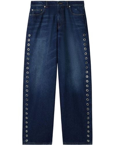 Off-White c/o Virgil Abloh Jeans taglio comodo con occhielli - Blu