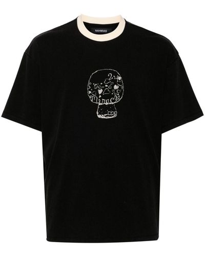 NAHMIAS Mushroom Motif T-shirt - Black