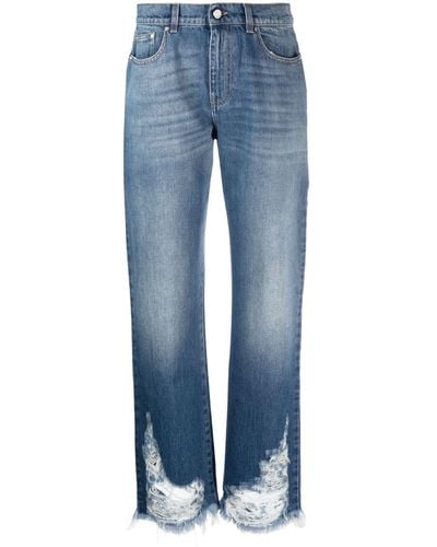 Stella McCartney Gerade Jeans mit Logo-Patch - Blau