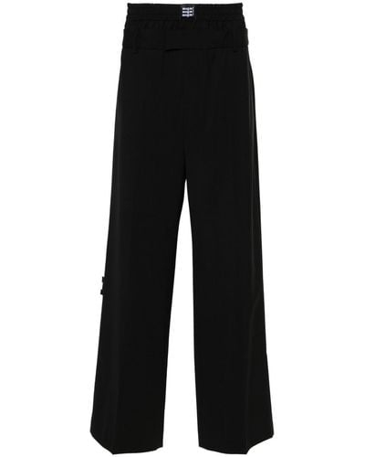 MSGM Pantalones de vestir con cintura doble - Negro