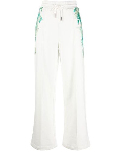 Feng Chen Wang Wave-print Track Trousers - White