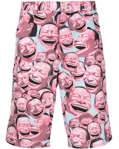 Comme des Garçons Laughter Print Shorts - Pink