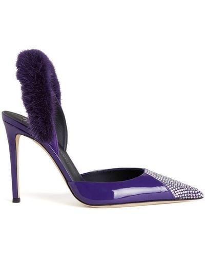 Giuseppe Zanotti Henriette Strass Embellished Court Shoes - Purple