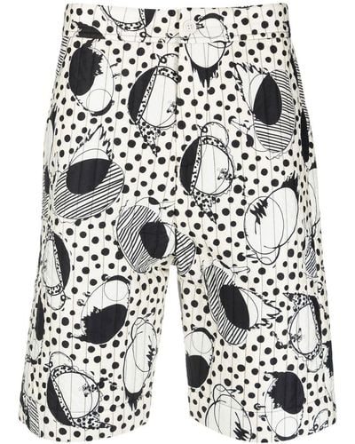 Henrik Vibskov Wheel Abstract-print Quilted Shorts - White