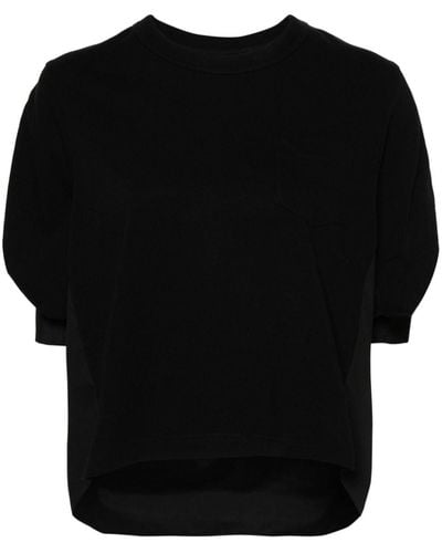 Sacai Panelled-design T-shirt - Black
