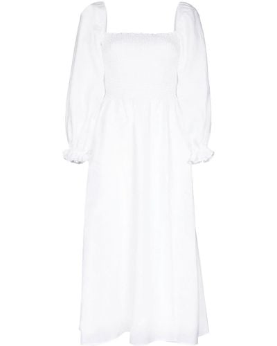 Reformation Gitane Linen Midi Dress - White