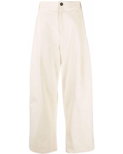 Studio Nicholson Sorte Wide-leg Pleated Pants - Natural