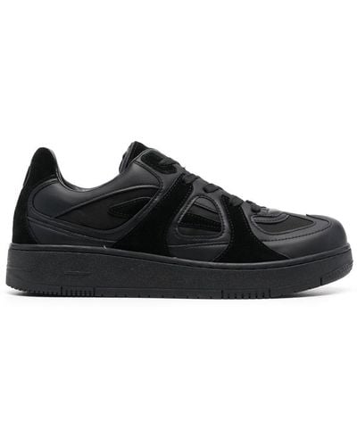 Trussardi Panelled Lace-up Sneakers - Black