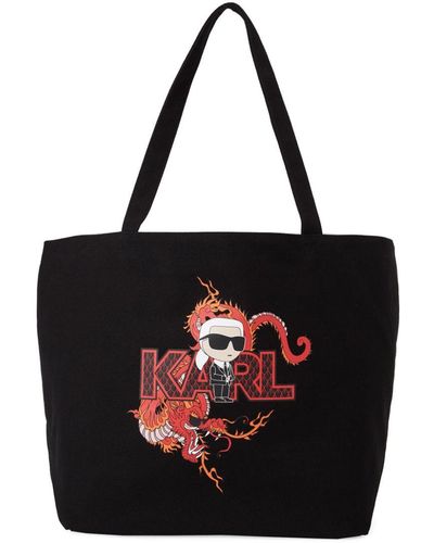 Karl Lagerfeld Year Of The Dragon Tote Bag - Black