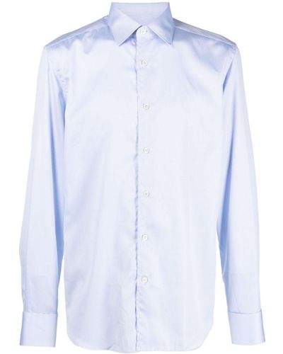 Corneliani Spread-collar Cotton Shirt - Blue