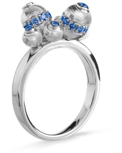 Officina Bernardi 18kt White Gold Empire Sapphire Ring - Blue