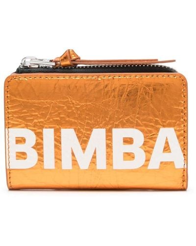 Bimba Y Lola Portefeuille pliant en cuir à logo imprimé - Orange