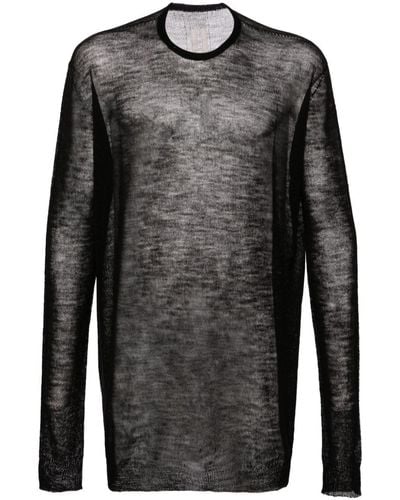 Rick Owens Open-knit Wool Jumper - Black