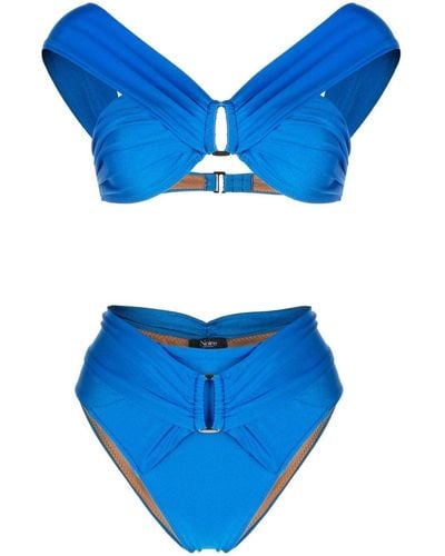 Noire Swimwear Bikini con detalle de hebilla - Azul