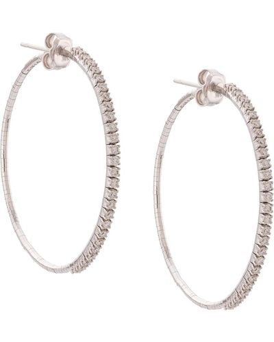 Mattia Cielo Embellished Hoop Earrings - Metallic