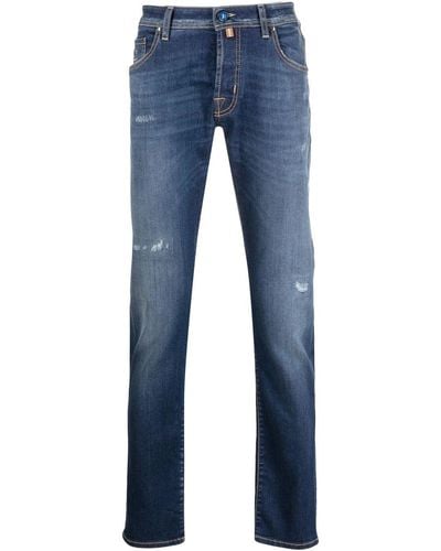 Jacob Cohen Straight-Leg-Jeans im Distressed-Look - Blau