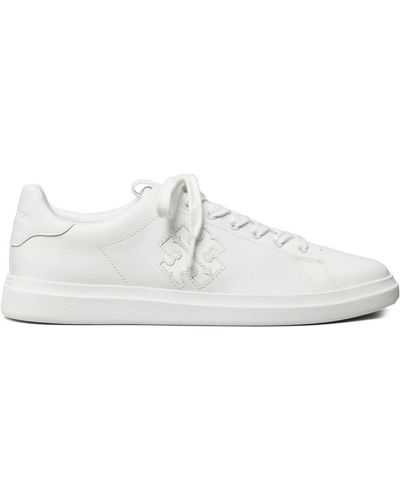 Tory Burch Double T Howell Leather Trainers - White