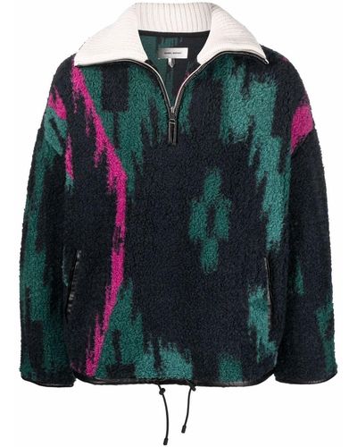 Isabel Marant Fleece-Sweatshirt mit Reißverschluss - Mehrfarbig
