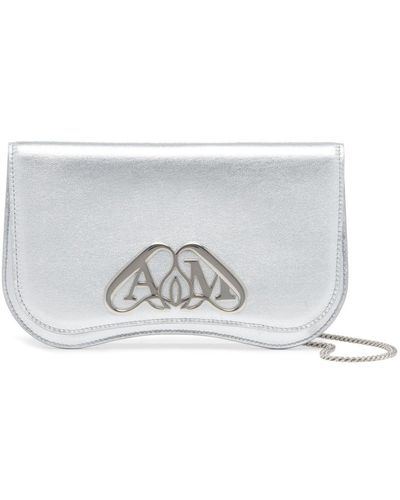 Alexander McQueen The Seal Phone Leather Bag - Grey